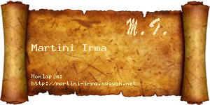 Martini Irma névjegykártya